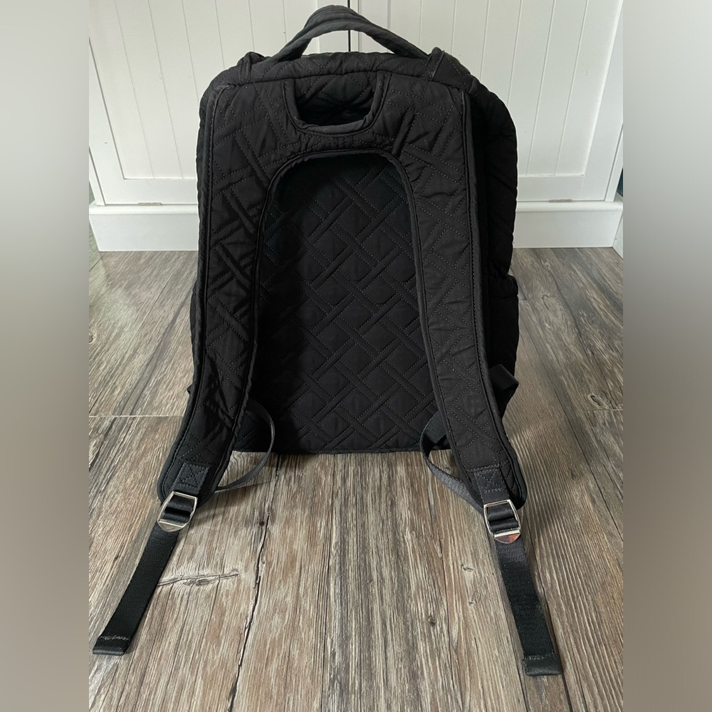 Vera Bradley Stroll Around Baby Backpack Diaper Bag Black Quilted + Changing Pad - Picture 5 of 10
